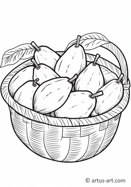 Página para colorear de cesta de mangos